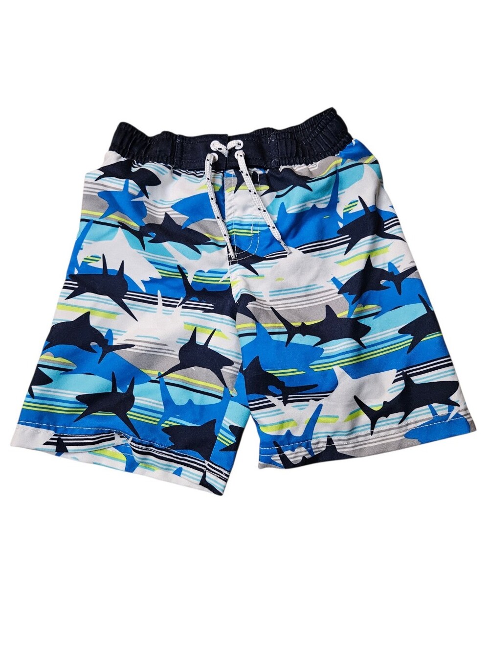 Koala Kids 3T Blue Shark Print Swim Trunks Board Shorts